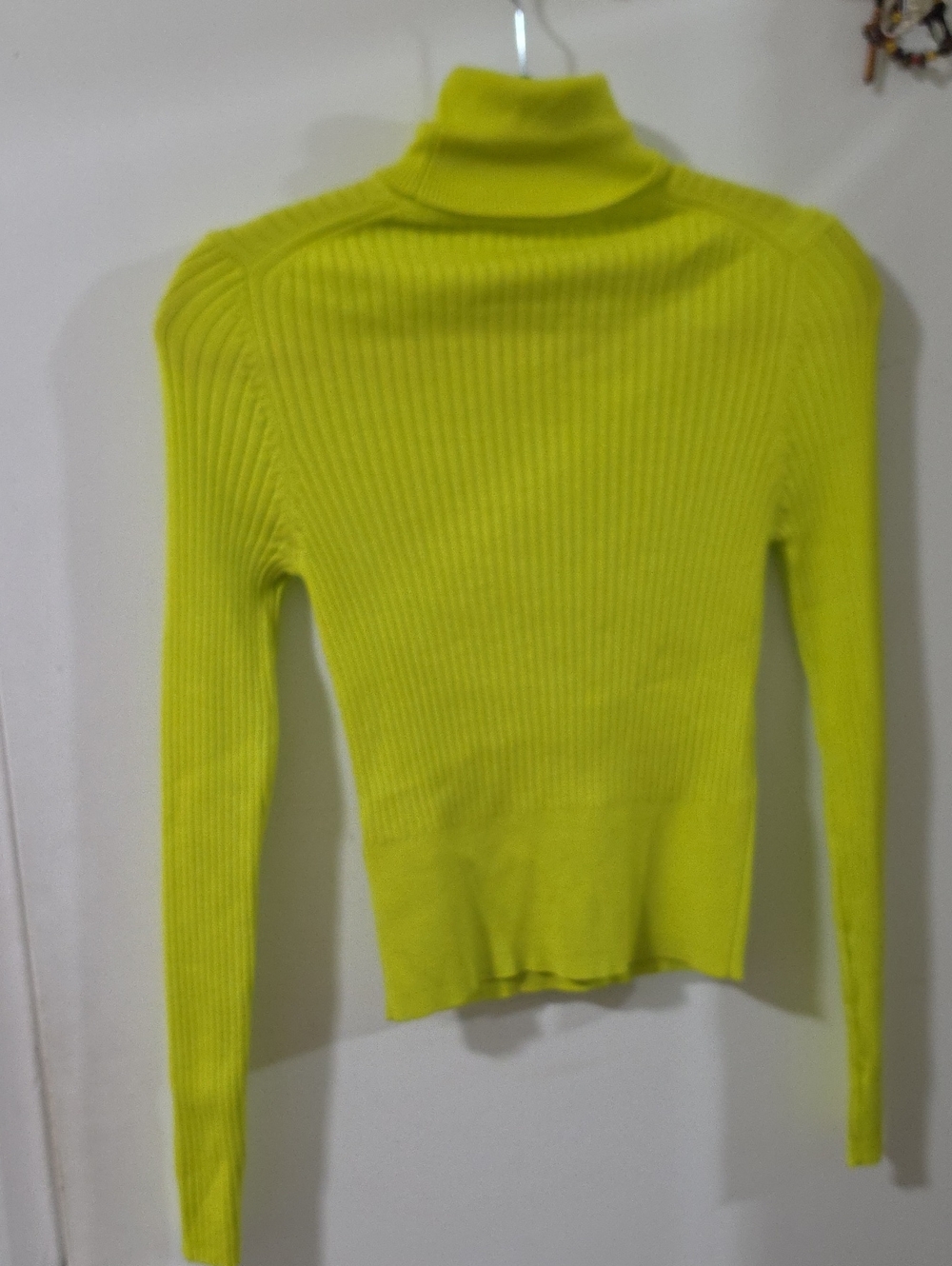 Zara Women’s Ribbed Turtleneck Sweater - Neon Yellow